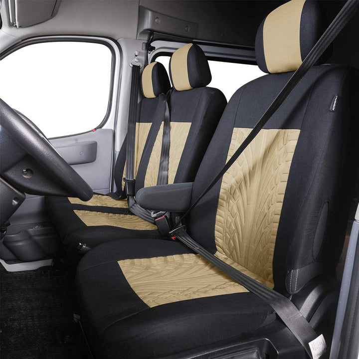 TOYOUN Universal Auto-Sitzbezüge für Transporter LKW Vorn Autositzbezüge 3D-Reifen-Spur-Muster Sitzb