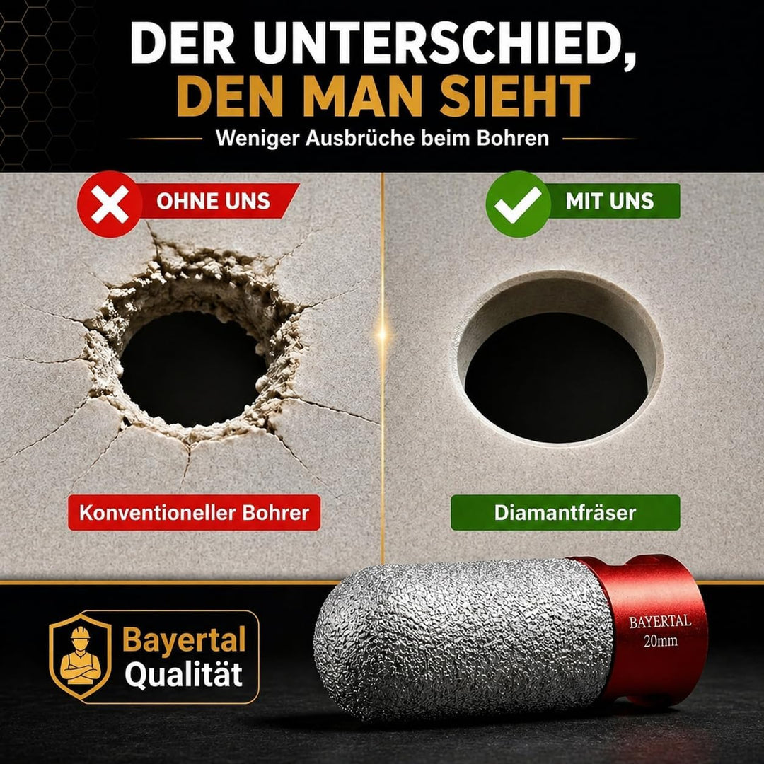Diamantfräser 20mm x M14 Premium - Bohren & Fräsen von harten Fliesen - Premium Fingerfräser mit Ind
