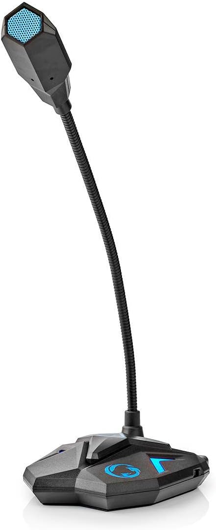 Nedis Desktop-Gaming-Mikrofon - 3,5-mm-Stereo-Audio-Stecker - USB - Schwanenhals - Stummschalttaste
