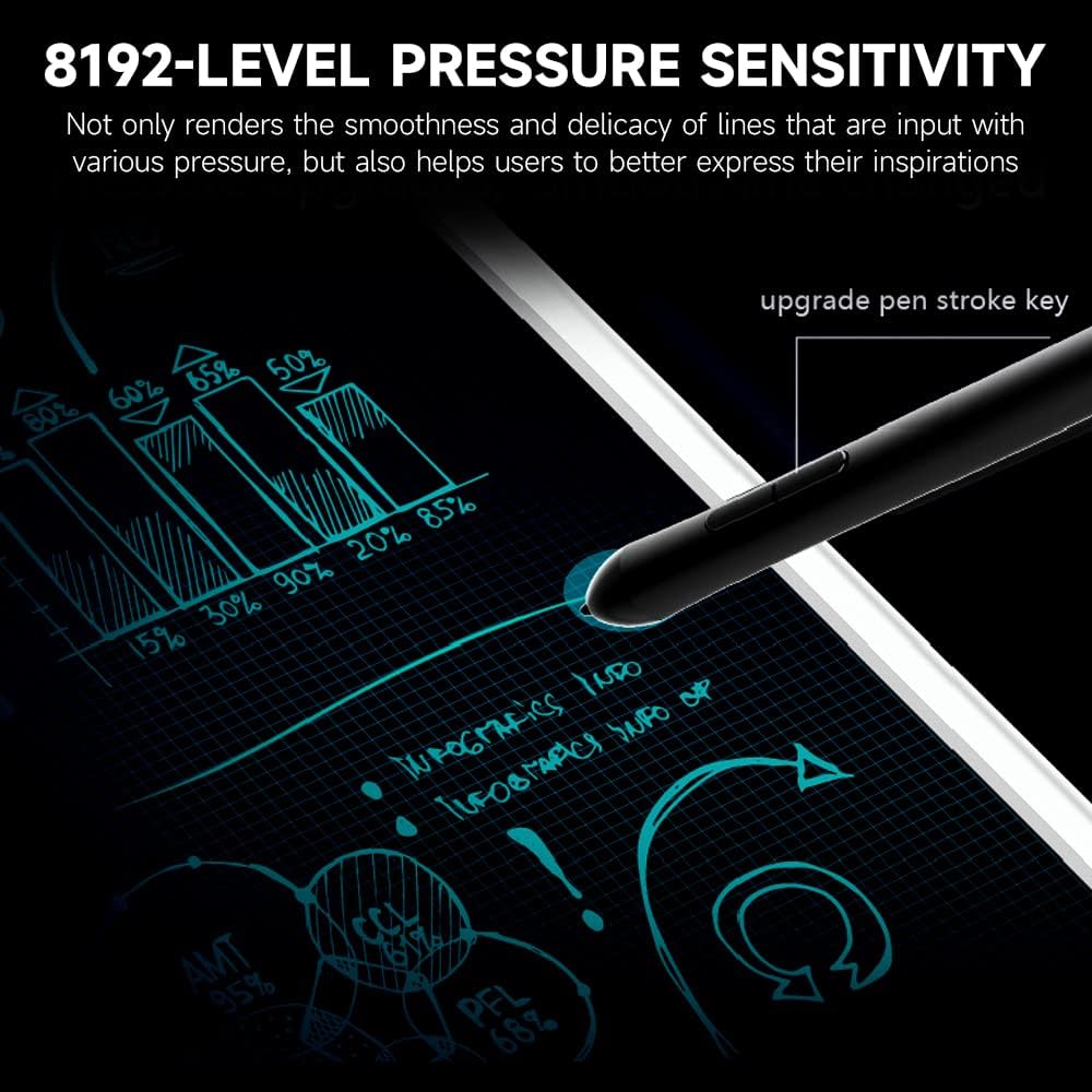 Smart Graphics Tablet Digitales Zeichentablett 8192 Stufen Druckempfindlichkeit Synchron Notizen Übe