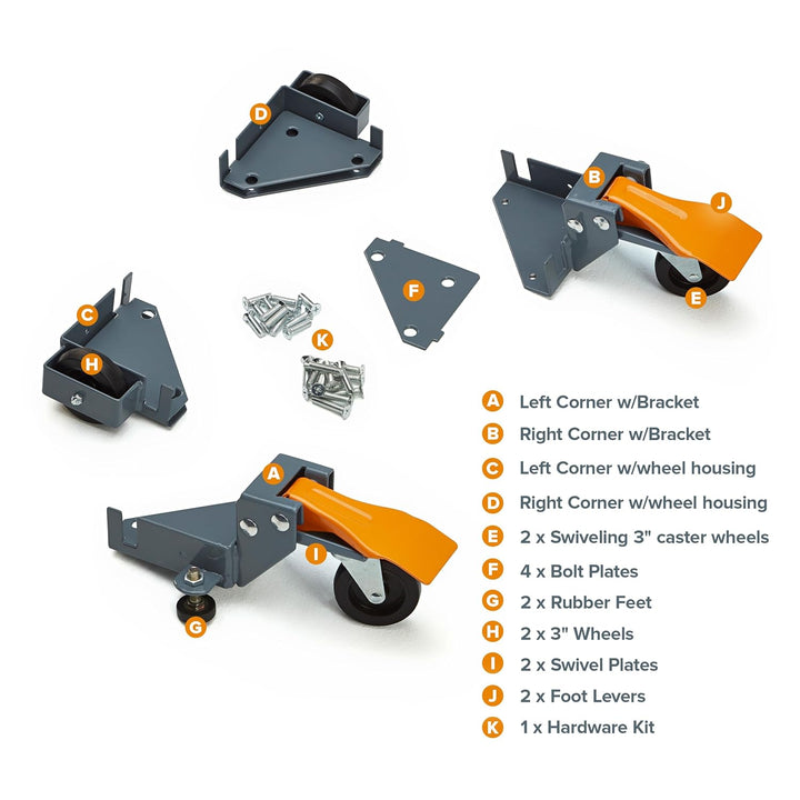Bora Portamate Mobile Base Kit PM-1100 – Robustes, universelles, anpassbares Rollen-Set, Dolly Rolle