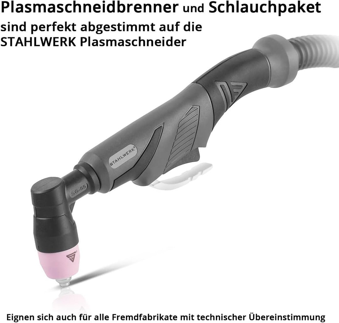 STAHLWERK Plasmabrenner AG-60 / SG-55 mit 5 Meter Schlauchpaket Plasmaschneider bis 70A Schweissgerä