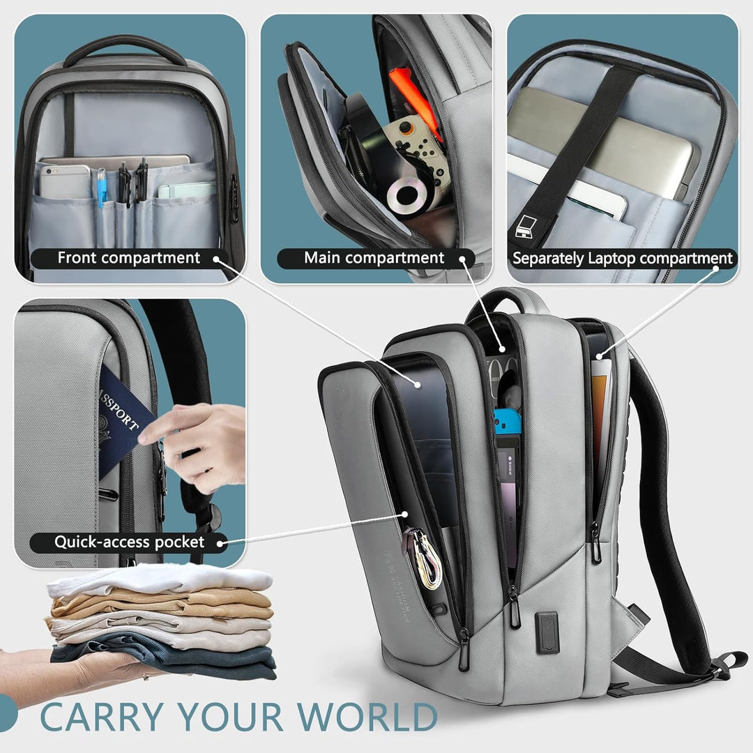 Laptop Business Rucksack Herren mit laptopfach mit USB-Ladeanschluss Diebstahlsicher Handgepäck Tage