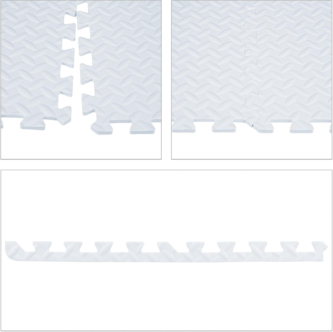 24 x Bodenschutzmatte, 60x60 cm, Schutzmatten mit Rand, Eva, 9m² Gesamtfläche, Unterlegmatte für Fit