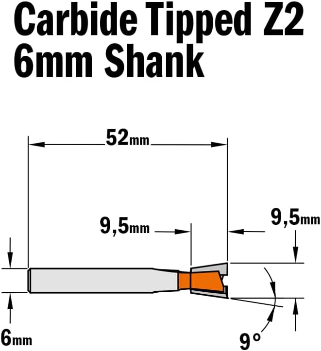 CMT ORANGE TOOLS 718.095.11 - ZINKENFRÄSER HM D=9.5X9.5 S=6