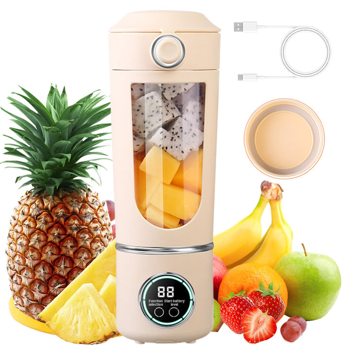 Klein Tragbarer Mixer, 700ml Maker to Go Mini-Standmixer Portable Blender mit 12-Klingen Edelstahl u