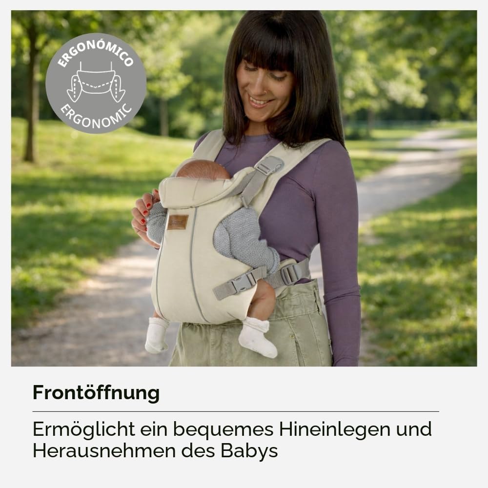 Jané Dual, ergonomische Babytrage, von Geburt bis 15 kg, 3 Positionen, atmungsaktiv und gepolstert,