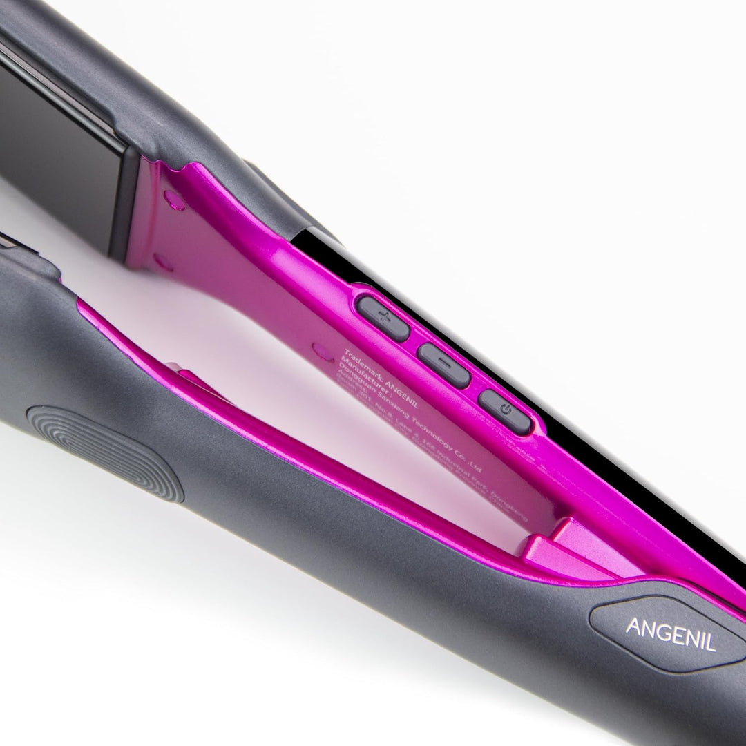 ANGENIL Titan Professioneller Glätteisen 4.5 cm Ion Haarglätter 2-in-1 Glätteisen Locken und Glätten
