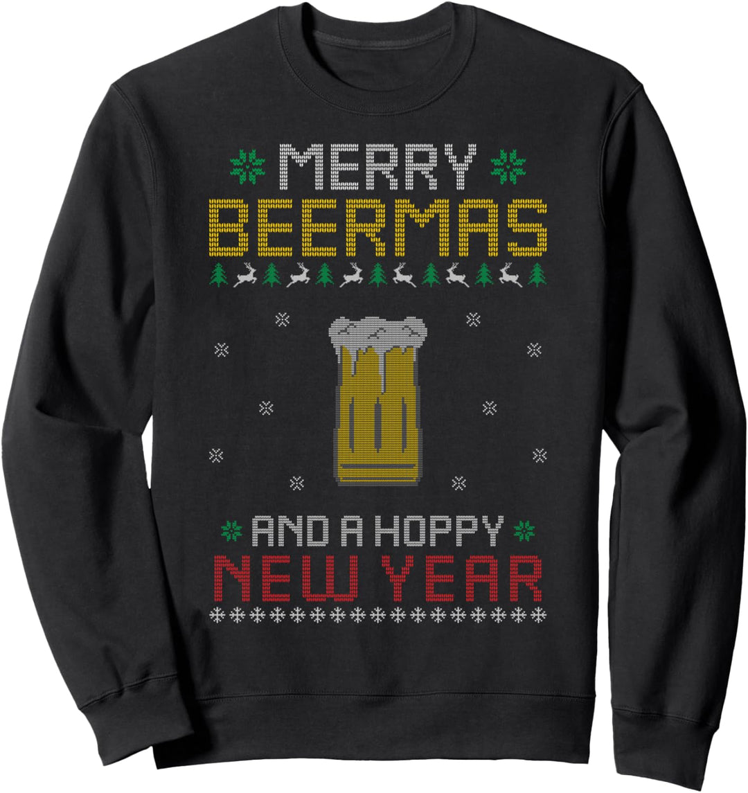 Merry Beermas And A Hoppy New Year Ugly Christmas Sweater Sweatshirt