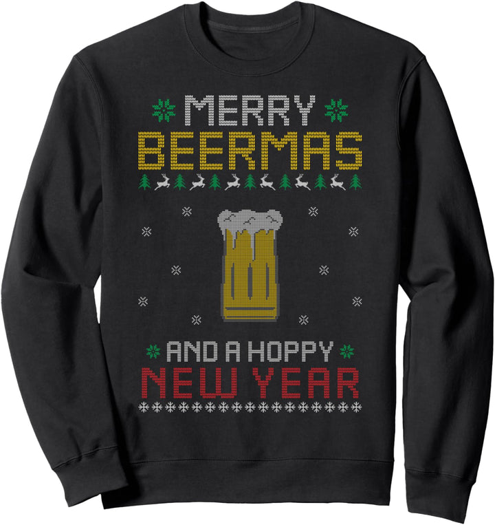 Merry Beermas And A Hoppy New Year Ugly Christmas Sweater Sweatshirt