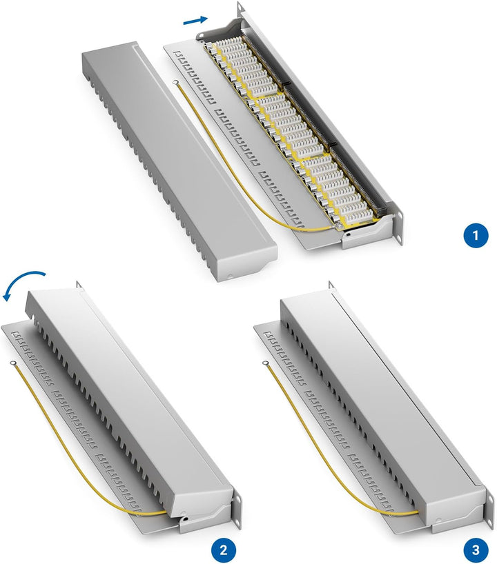 deleyCON CAT 6 Patchpanel Verteilerfeld 24 Port - Desktop 19" Zoll Rackeinbau Servermontage - RJ45 -