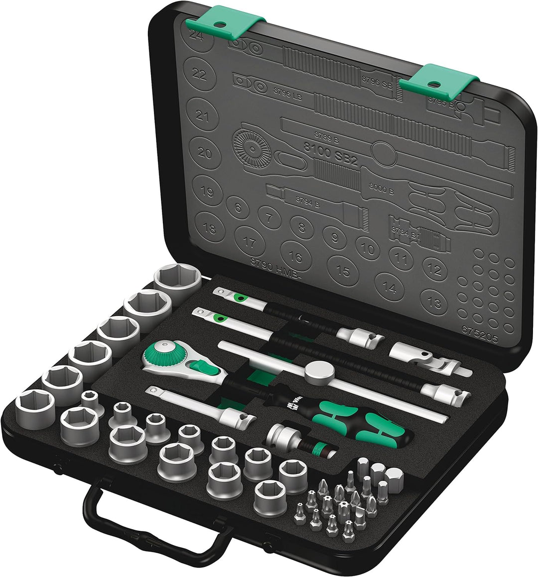 Wera Zyklop Speed-Knarrensatz 8100 SB 2, 3/8"-Antrieb, metrisch, 43-teilig, 05003594001 3/8 Zoll met