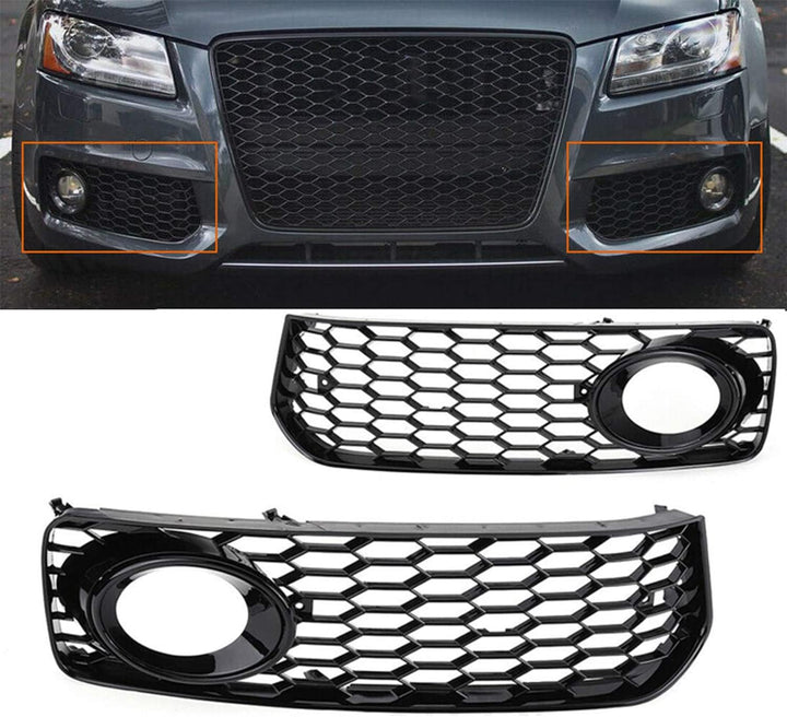 GSRECY Links Rechts Schwarz Nebelscheinwerfer Stossstangengrillabdeckung Für S5 B8 Coupe A5 S-Line 2