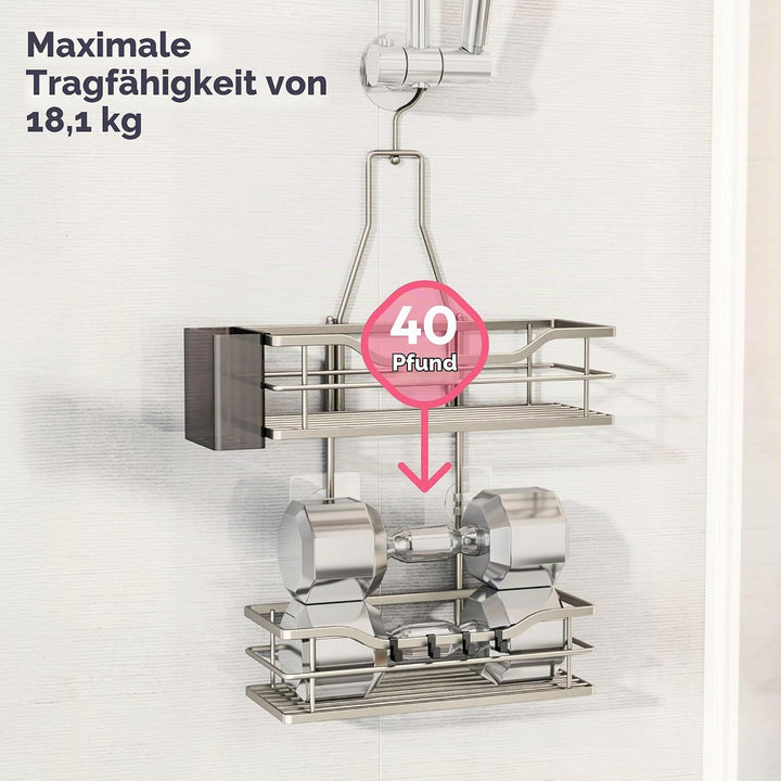 SWTYMIKI Duschablage zum Hängen - Duschregal zum Hängen 360° Verstellbarer Haken für das Badezimmer