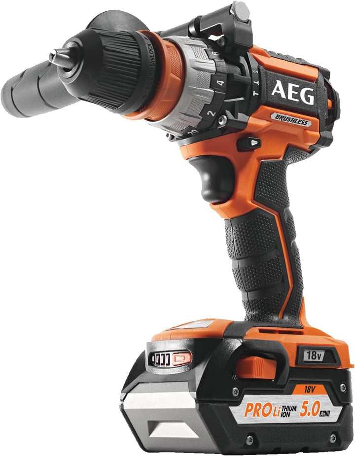 AEG - Duo Brushless 18 V: Schlagbohrmaschine, Schleifmaschine 125 mm, 2 Batt. 5,0 Ah Ladegerät, gros