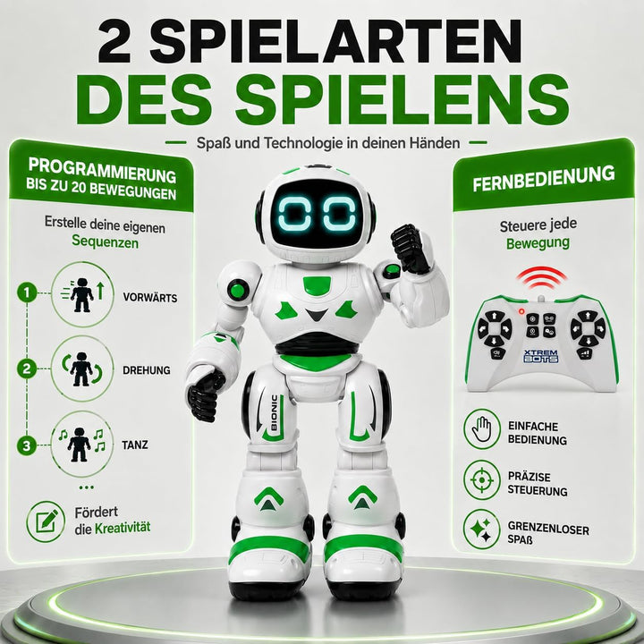 Xtrem Bots - Bionic | Roboter Kinder Ab 5 Jahre | Roboter Spielzeug | Ferngesteuerte, 20 Programmabl