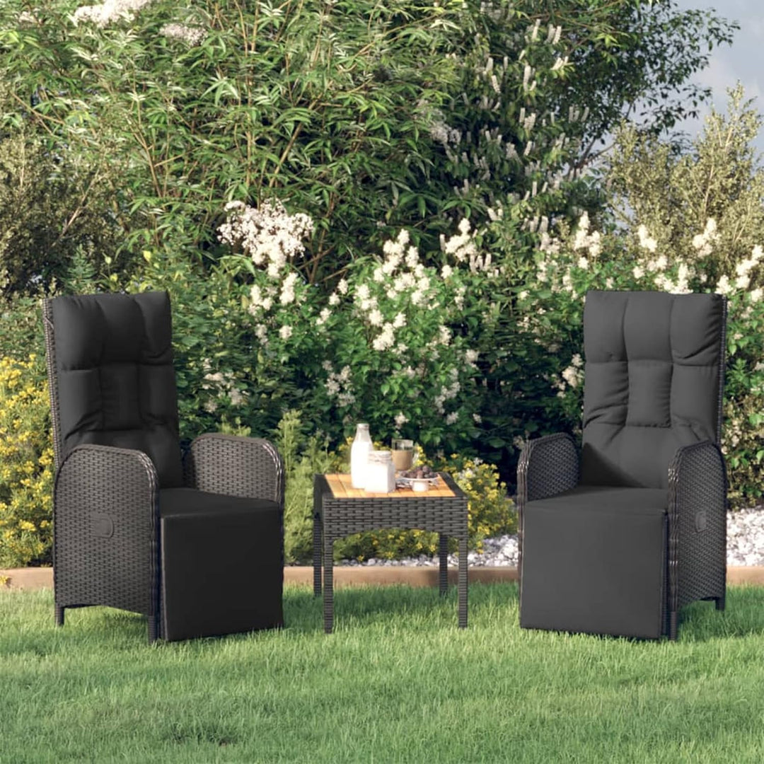 Festnight Gartensessel Polyrattan Verstellbar 2 STK.Garten-Relaxsessel mit Kissen Liegestühle Garten