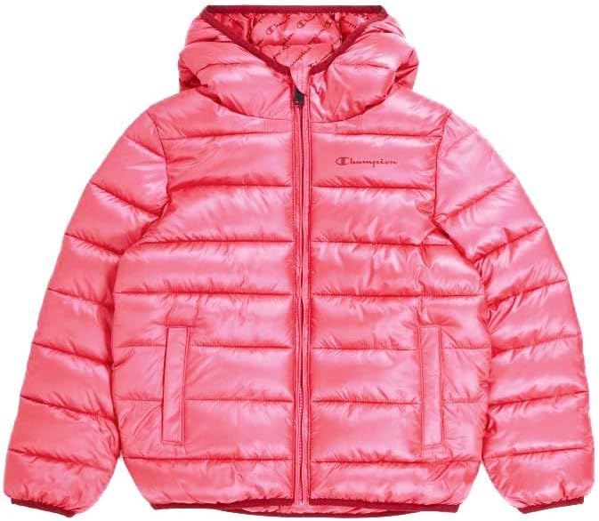 Champion Jungen Legacy Outdoor K-Light Wr Hooded Gepolsterte Jacke 9-10 Jahre Fluo Pink, 9-10 Jahre