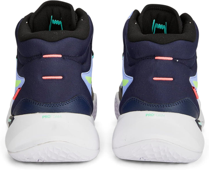 PUMA Unisex Playmaker Pro Mid Leichtathletik-Schuh 44.5 EU Puma Black Elektro Purple, 44.5 EU Puma B