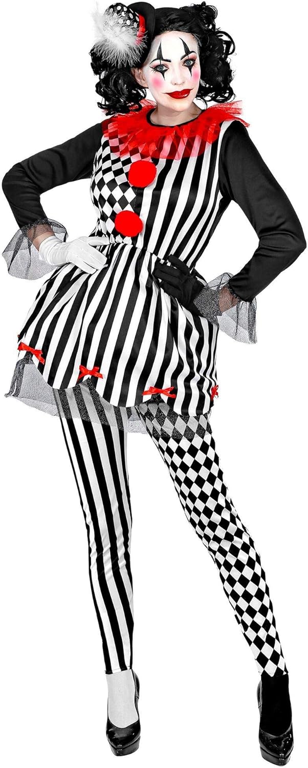 "EVIL HARLEQUIN" (dress, leggings, mini hat) - (XS), XS