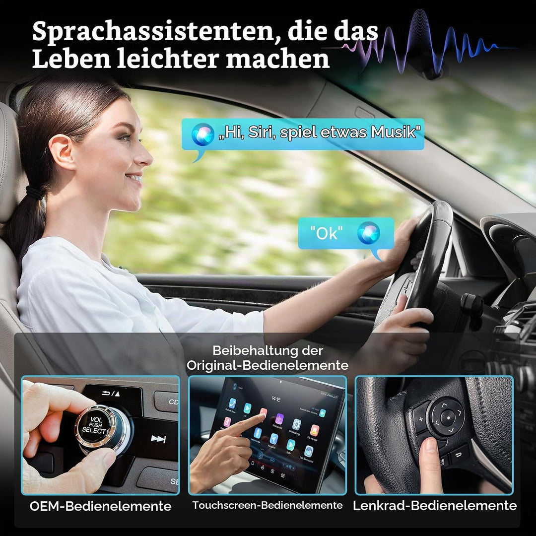 CarPlay Wireless Adapter, für Apple Wireless Car Play &amp; Android Auto Adapter 2 in 1, Plug and Play V