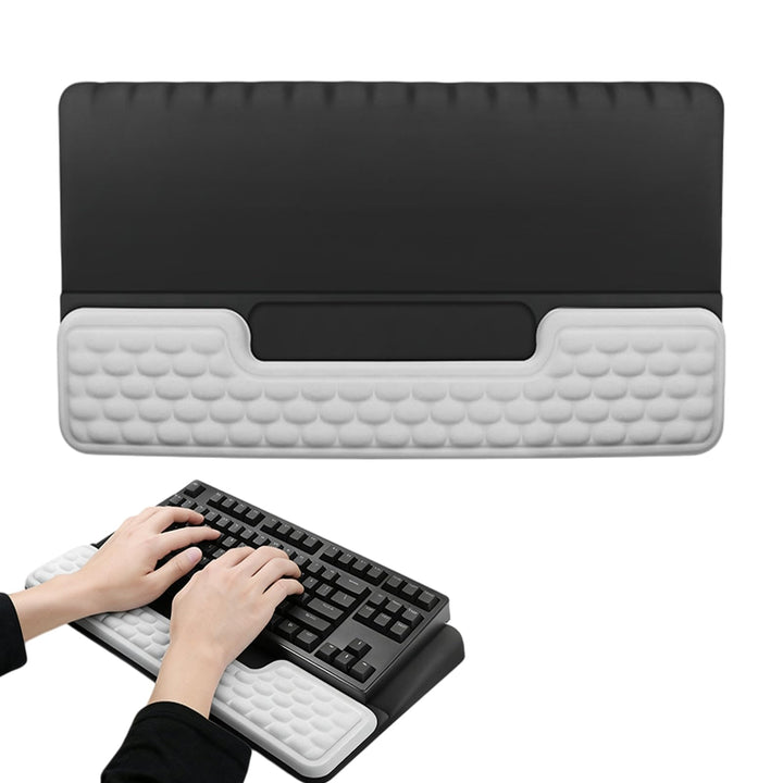 2-in-1 Ergonomische Tastatur Handauflage aus Memory-Schaum: Handballenauflage Tastatur mit Rutschfes