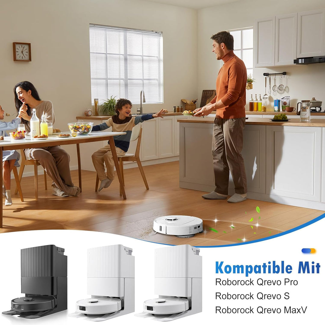 25 Stück Zubehör für Roborock Qrevo Pro/Qrevo S/Qrevo MaxV Saugroboter, 1 Hauptbürste, 6 Staubbeutel