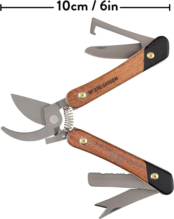 Gentlemen's Hardware 7-in-1 Stiftmesser Multitool Akazienholz und Titan-Finish, GEN272 braun