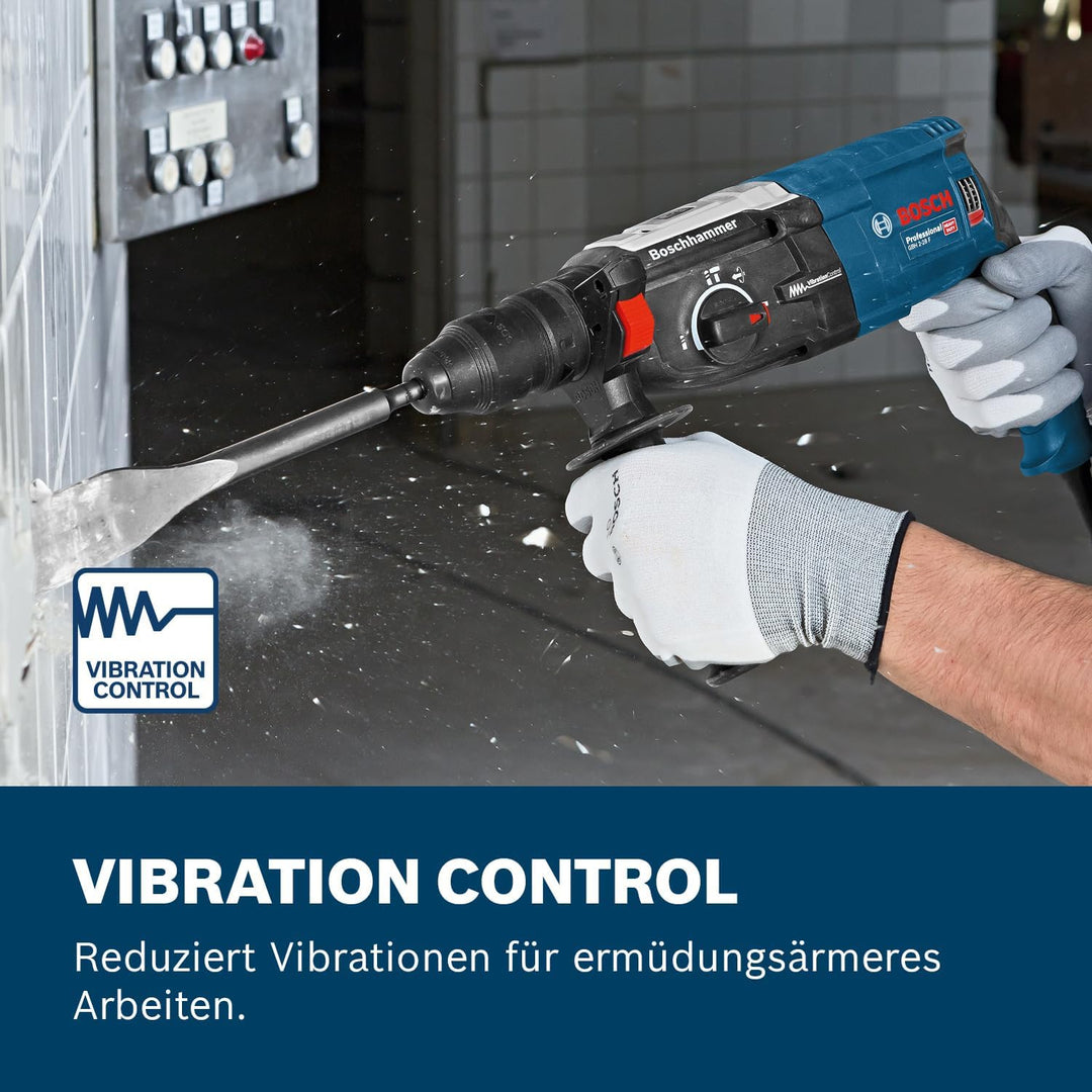 Bosch Professional Bohrhammer GBH 2-28 F (inkl. Zusatzhandgriff, Tiefenanschlag 210mm, Maschinentuch