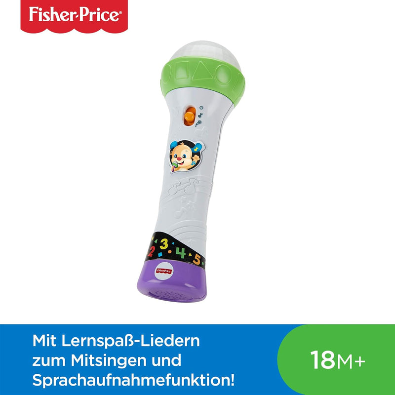 Fisher-Price FBP32 Lernspass Mikrofon Lernspielzeug für Buchstaben Zahlen Farben und Sätzen mit Aufn