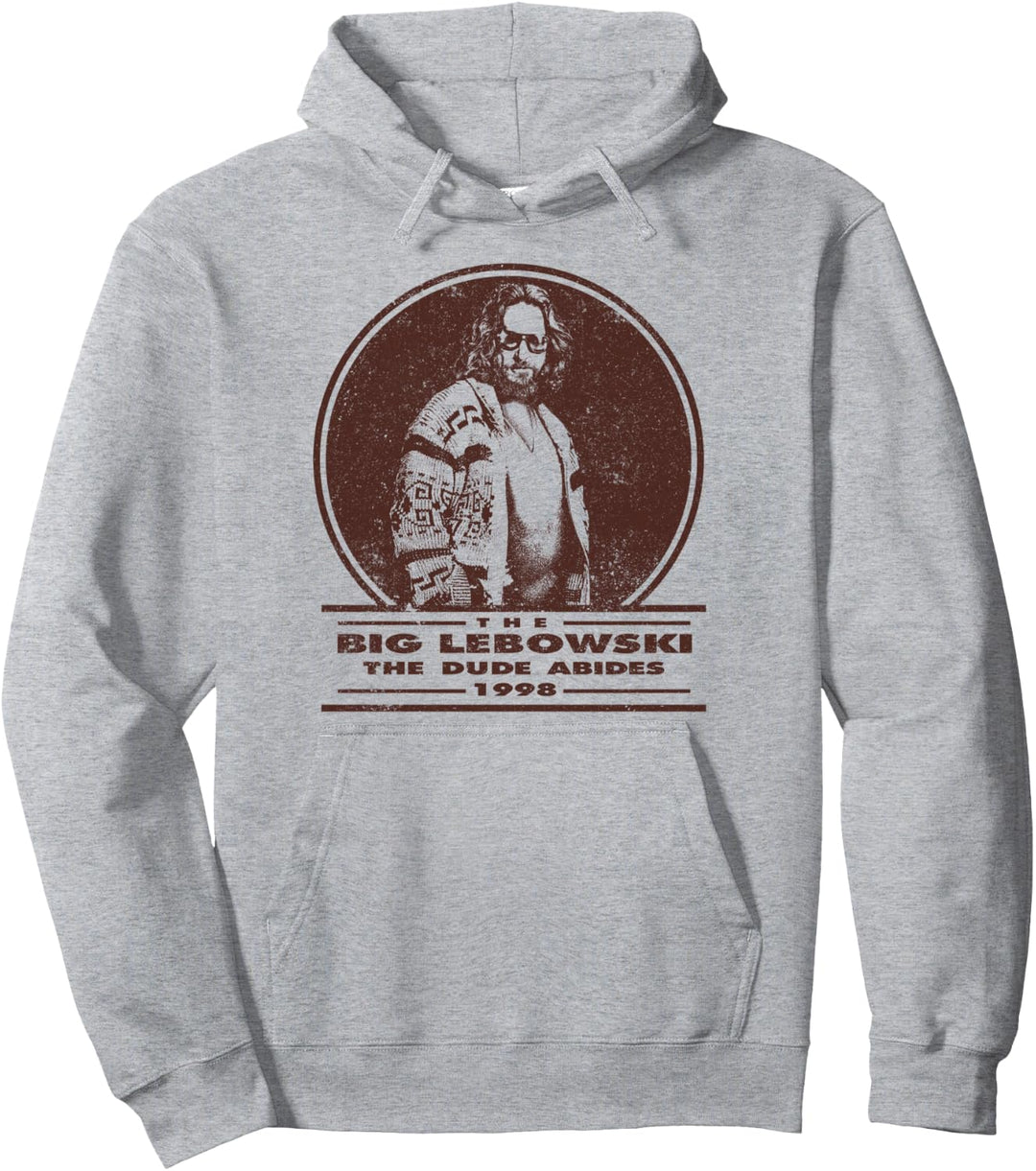 The Big Lebowski The Dude Abides 1998 Circle Portrait Pullover Hoodie