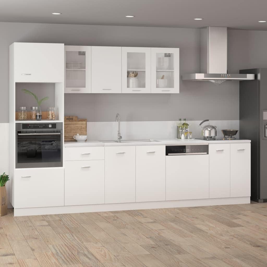Hängeglasschrank Weiss 80x31x60 cm Holz KüChenschrank HäNgeschrank KüChe Vorratsschrank Schrank Klei