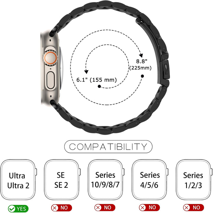 Tasikar Armband Kompatibel mit Apple Watch Ultra Armband 49mm Prämie Edelstahl Metall Ersatz Armband
