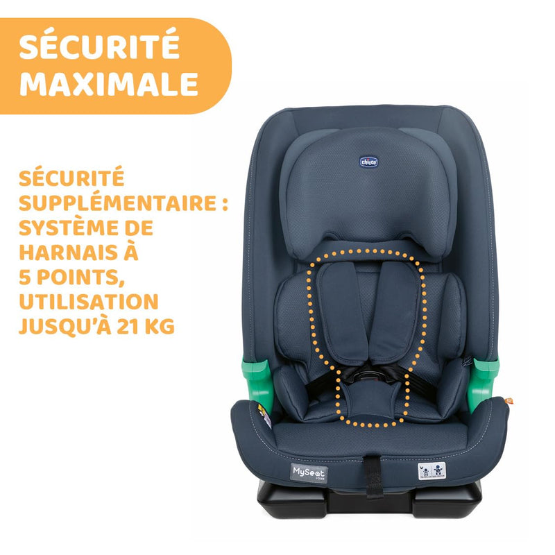 Chicco MySeat, Autositz, mit Isofix-System, Verwendung mit Integrierten Gurten und mit Autogurten, L