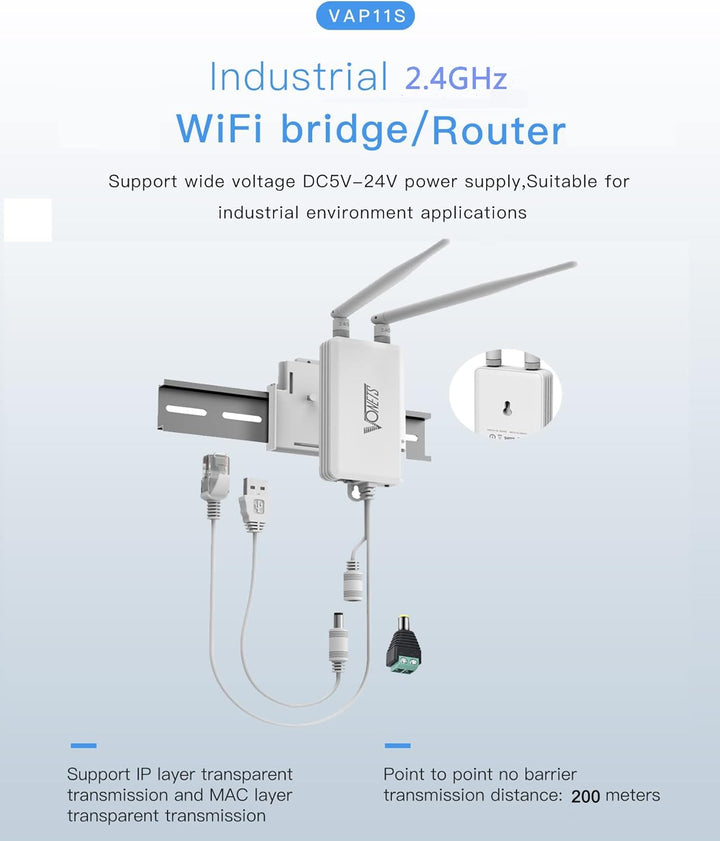 VONETS WLAN Bridge/2.4GHz Signal Repeater/Mini Router/WiFi zu Ethernet Hotspot Extender/WiFi WAN, LA