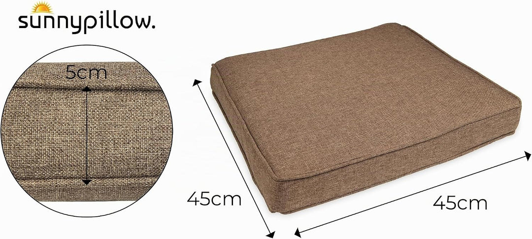 sunnypillow 4er Set Stuhlkissen wasserdicht UV-lichtecht 45 x 45 x 5cm - Polsterauflage Auflage für