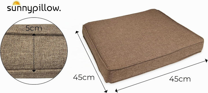 sunnypillow 4er Set Stuhlkissen wasserdicht UV-lichtecht 45 x 45 x 5cm - Polsterauflage Auflage für