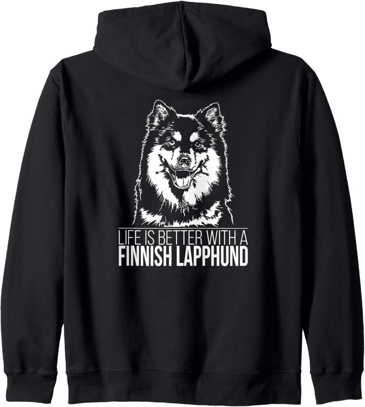 Finnish Lapphund life is better Hund Hundespruch Kapuzenjacke