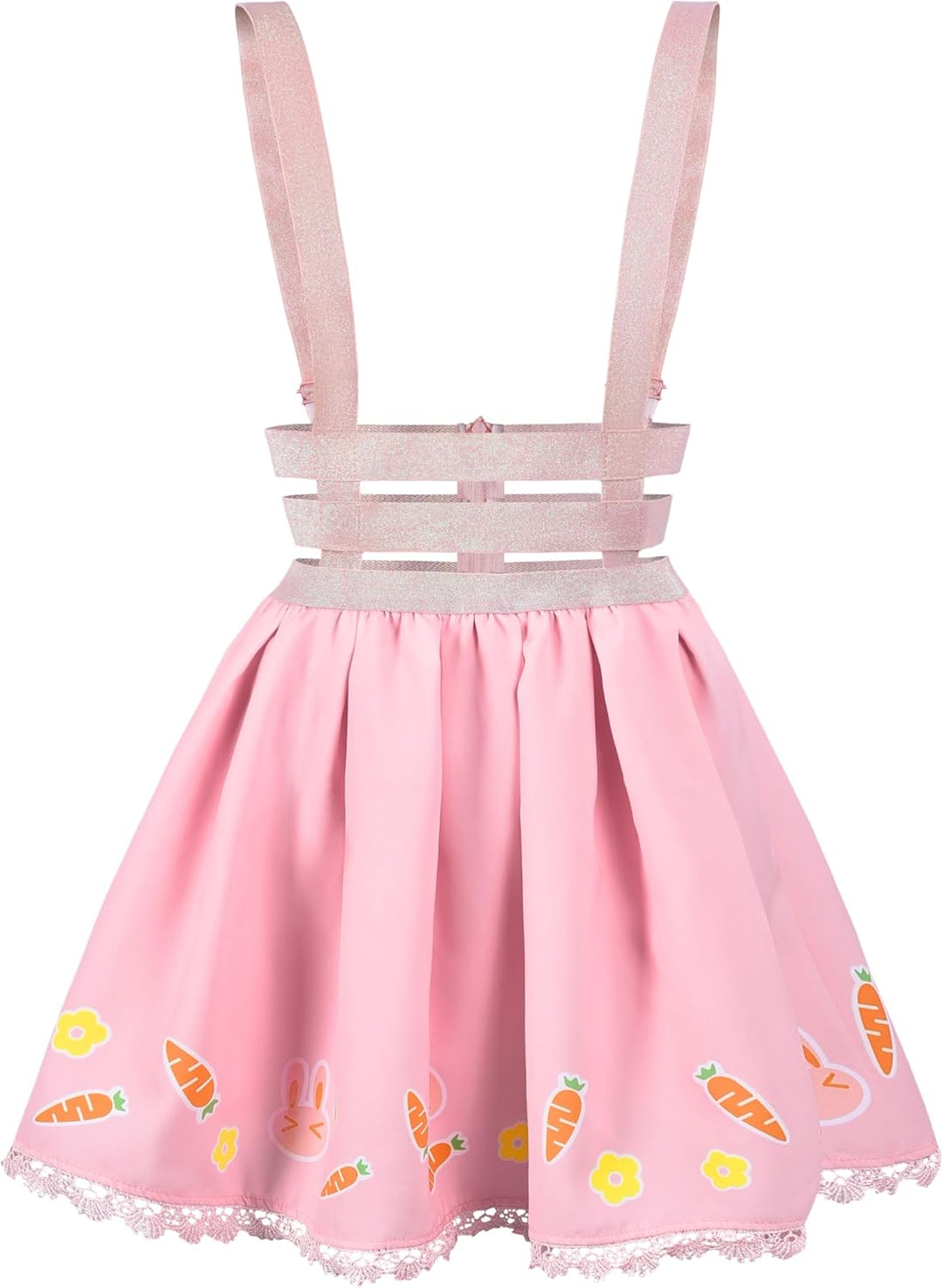 Landofgenie Damen Overalls Kawaii Rock Rosa Röcke High Waisted Mini Rock Overall Rock Romper Plus Si