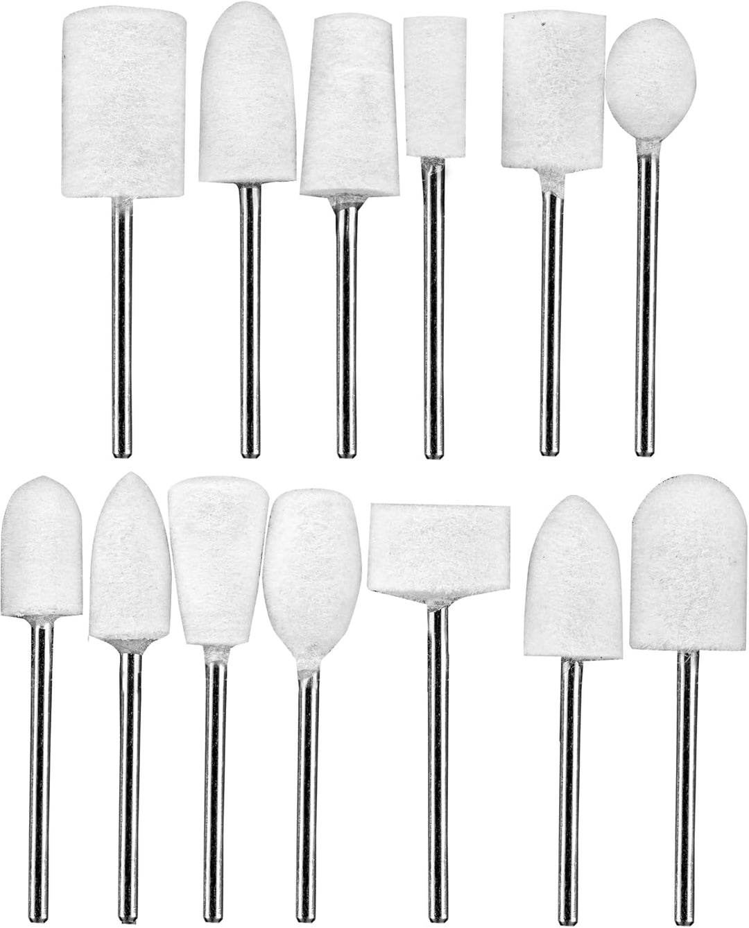 12 Teilig Filzpolierer Set Ersatzaufsätze | Schleifkörperset für Maniküre Pediküre Nagelpflege | Nag