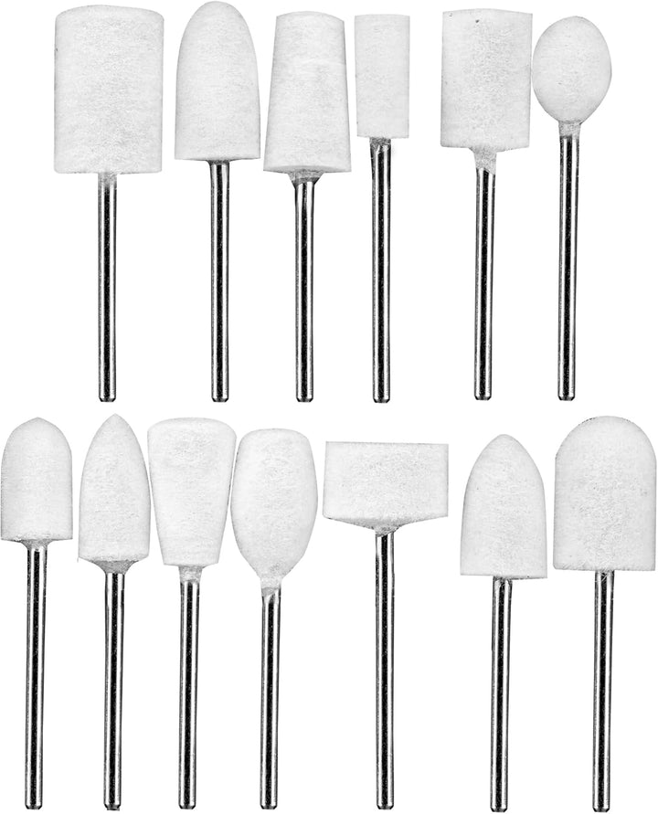 12 Teilig Filzpolierer Set Ersatzaufsätze | Schleifkörperset für Maniküre Pediküre Nagelpflege | Nag