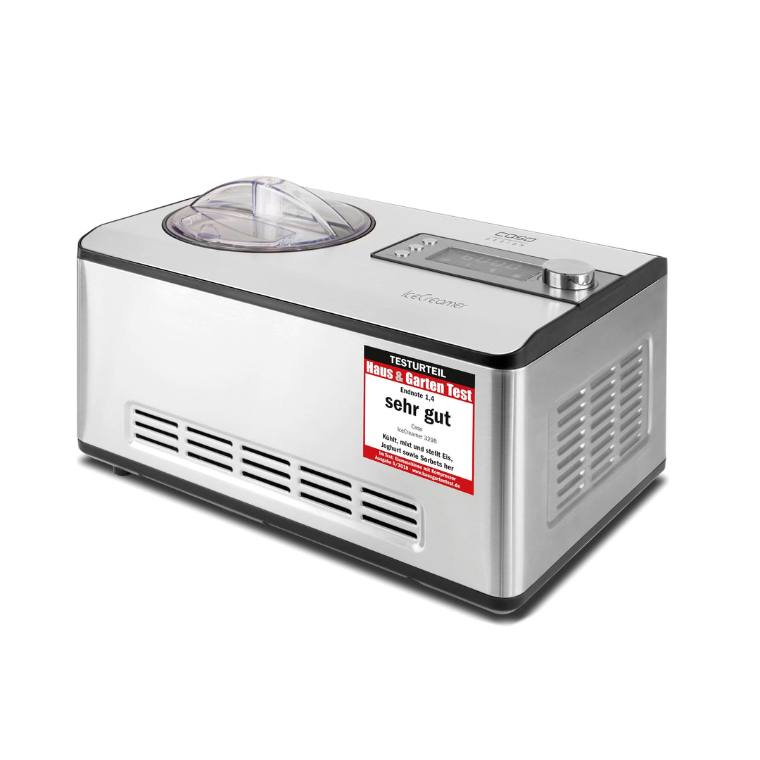 CASO Ice Creamer - 2 in 1 Design Eismaschine und Joghurtmaschine mit Kompressortechnik, kein Vorkühl