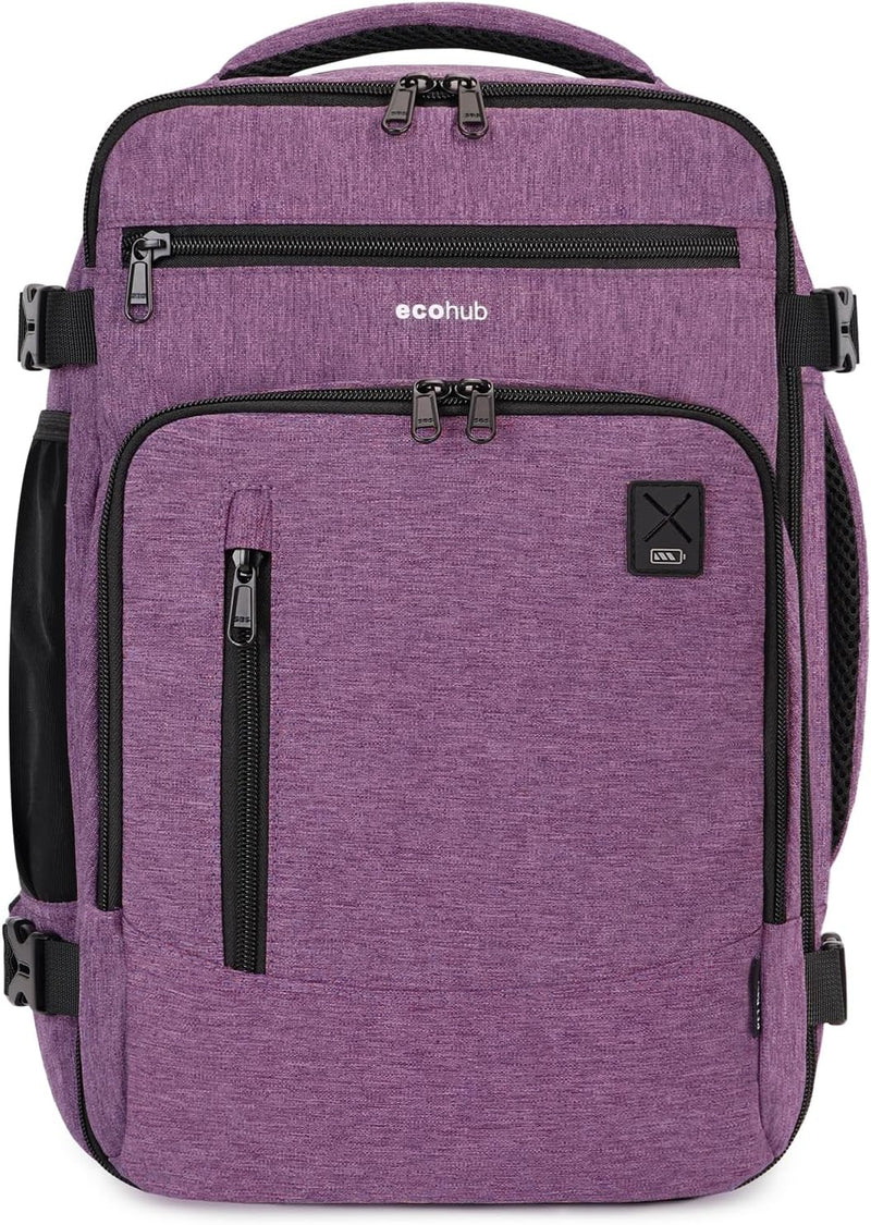 ECOHUB Rucksack 40x20x25 für Ryanair Flugzeug Reiserucksack Handgepäck Gepäck Laptop Daypacks PET-Re