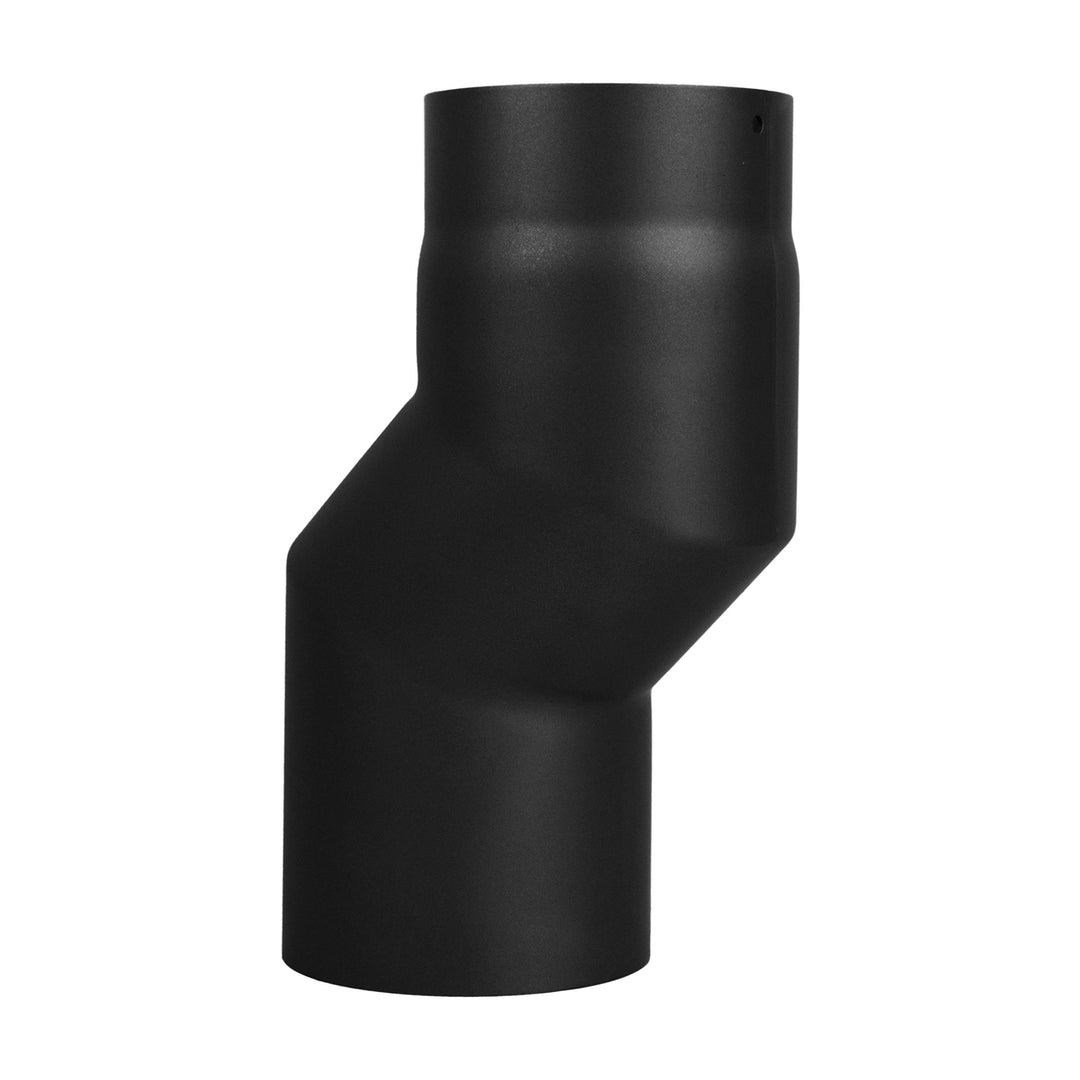 LANZZAS Rauchrohr Versatzbogen mit 60 mm Versatz - im Durchmesser Ø 130 mm - Farbe: schwarz - Doppel