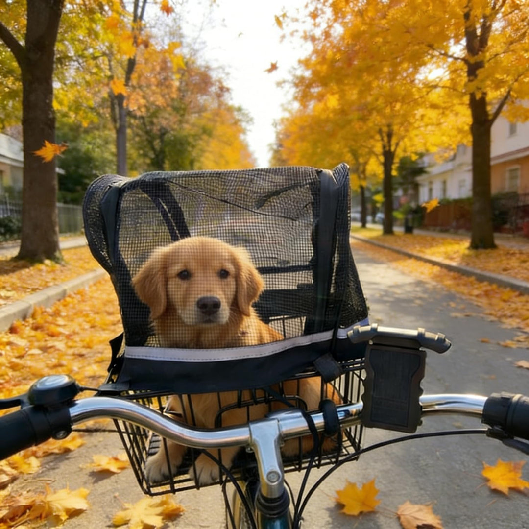 Abdeckung für Hundefahrradkörbe Fahrradkorb Hund Schutzhülle Atmungsaktiv Abnehmbare Haustierabdecku