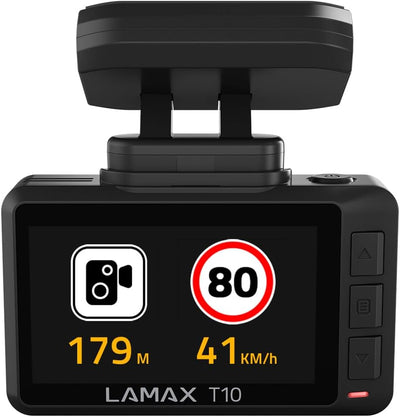 LAMAX T10 4K Dashcam mit GPS, Radarwarnung (50 Länder), WiFi + Mobile App, Weitwinkelaufnahmen 170°,