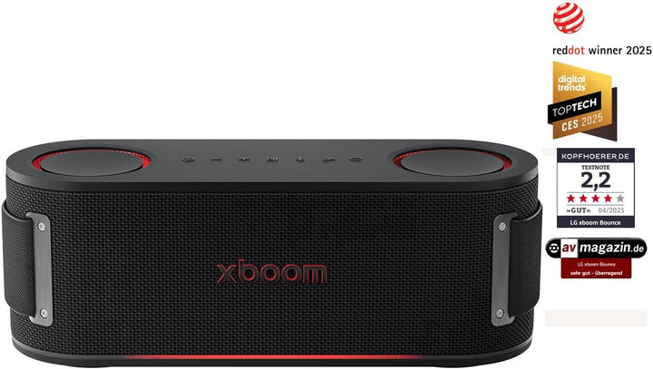 LG xboom Bounce by will.i.am, tragbarer Bluetooth-Lautsprecher (Signature Sound, nach Oben gerichtet