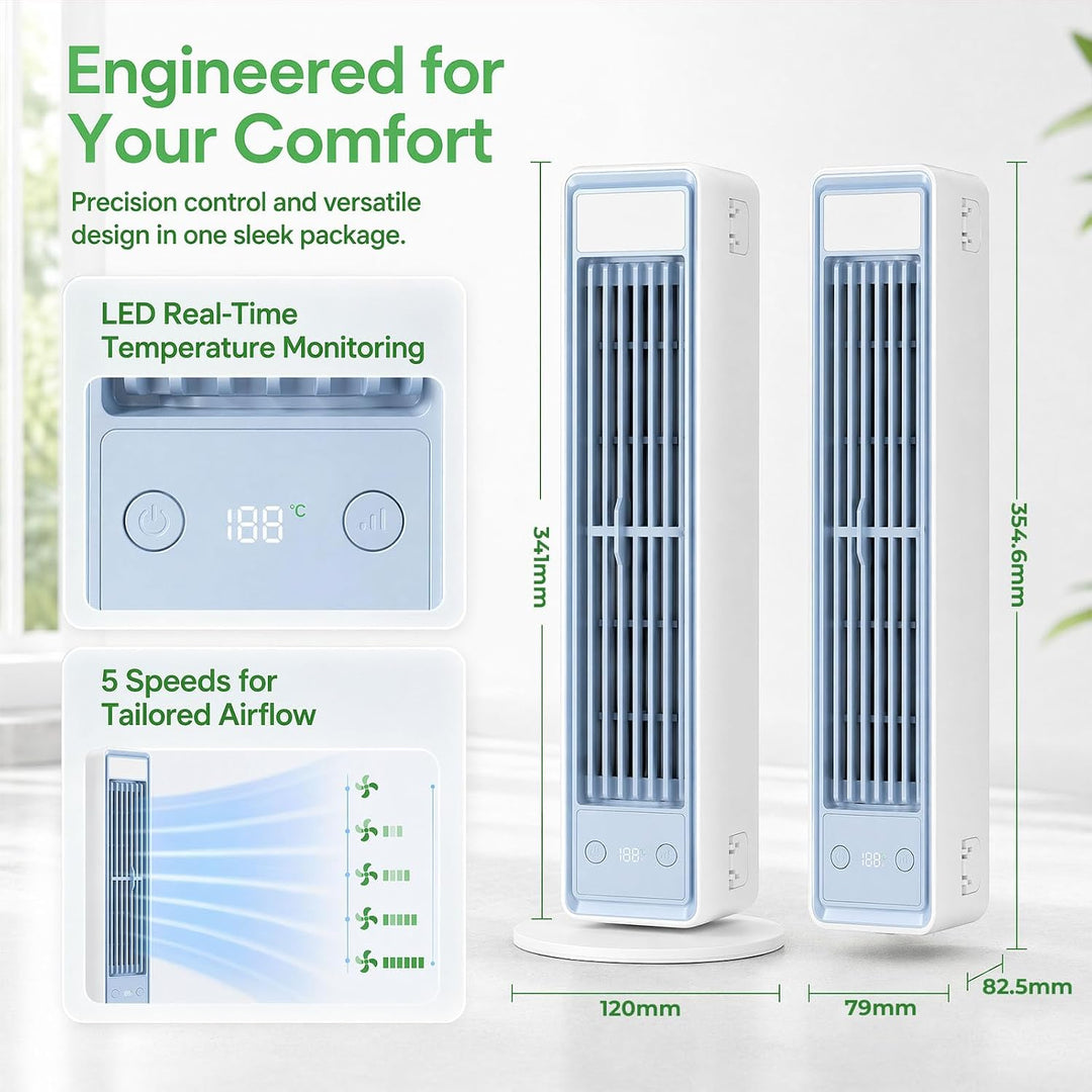 Mobiler Luftkühler Extrem Leise, Tragbare Klimaanlage für Schlafzimmer, Ventilator ohne Flügel mit N