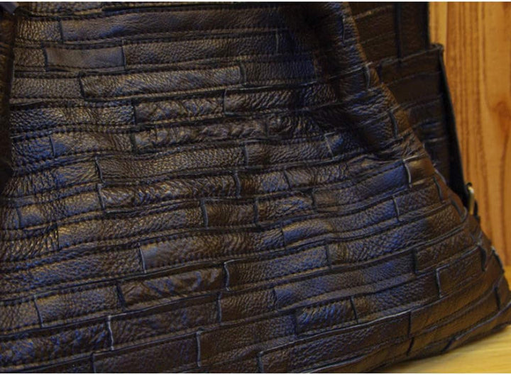 Segater® Damen Multicolor Einkaufstasche Echtes Leder Handtasche Bunte Patchwork Grosse Umhängetasch