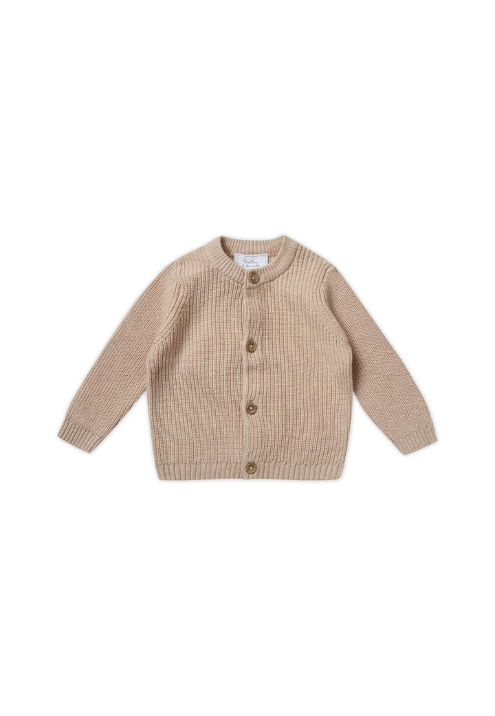 Stellou &amp; friends Cardigan-Strickjacke für Mädchen und Jungen mit Knöpfen in Holz-Optik | Hochwertig